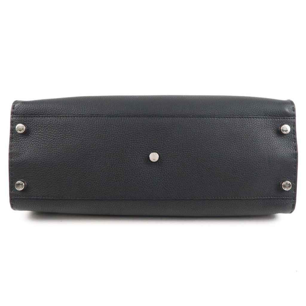 FENDI Selleria Leather Peekaboo Leather 2WAY Bag Black 7VA388