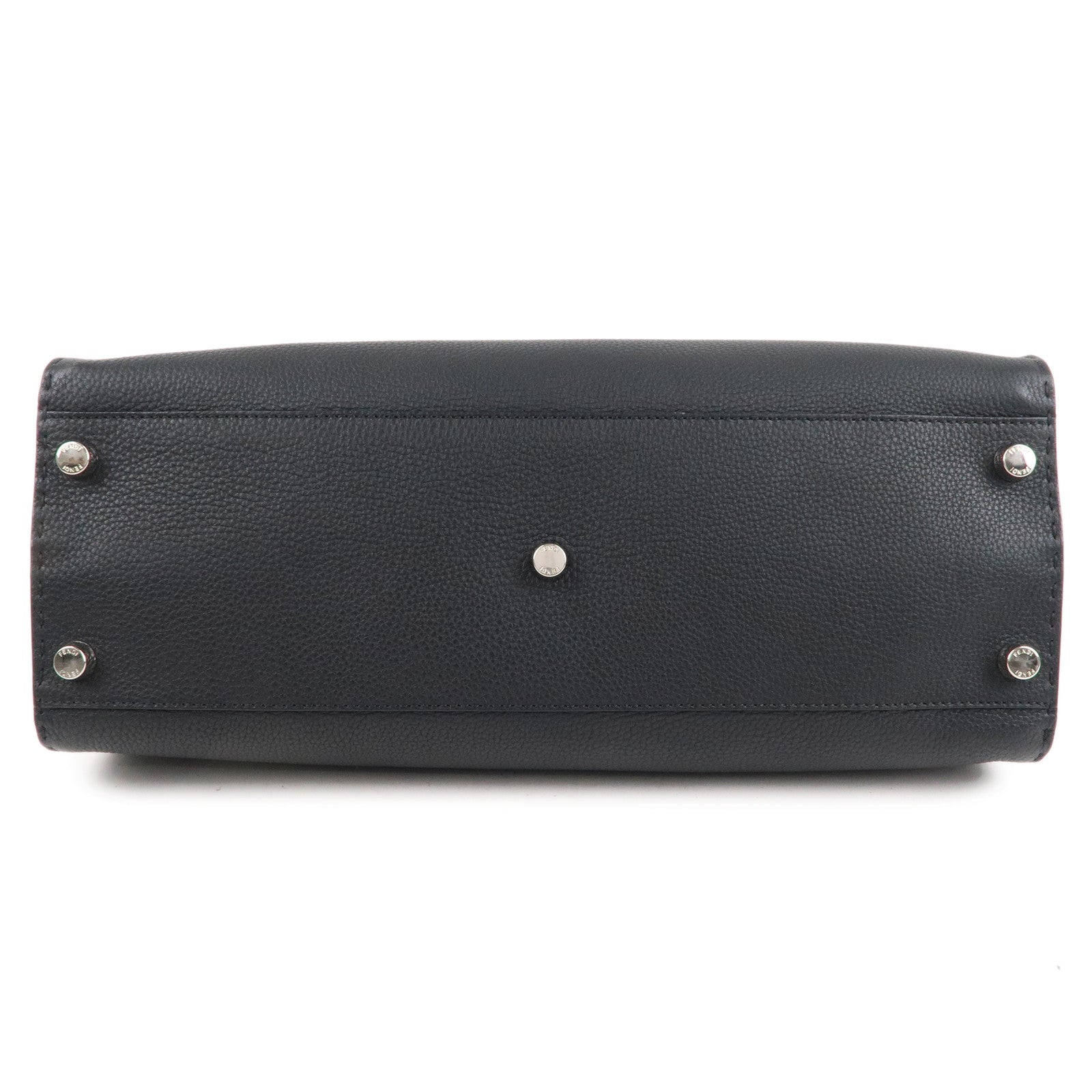FENDI Selleria Leather Peekaboo Leather 2WAY Bag Black 7VA388