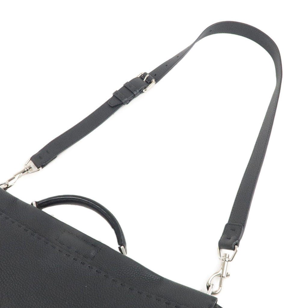 FENDI Selleria Leather Peekaboo Leather 2WAY Bag Black 7VA388