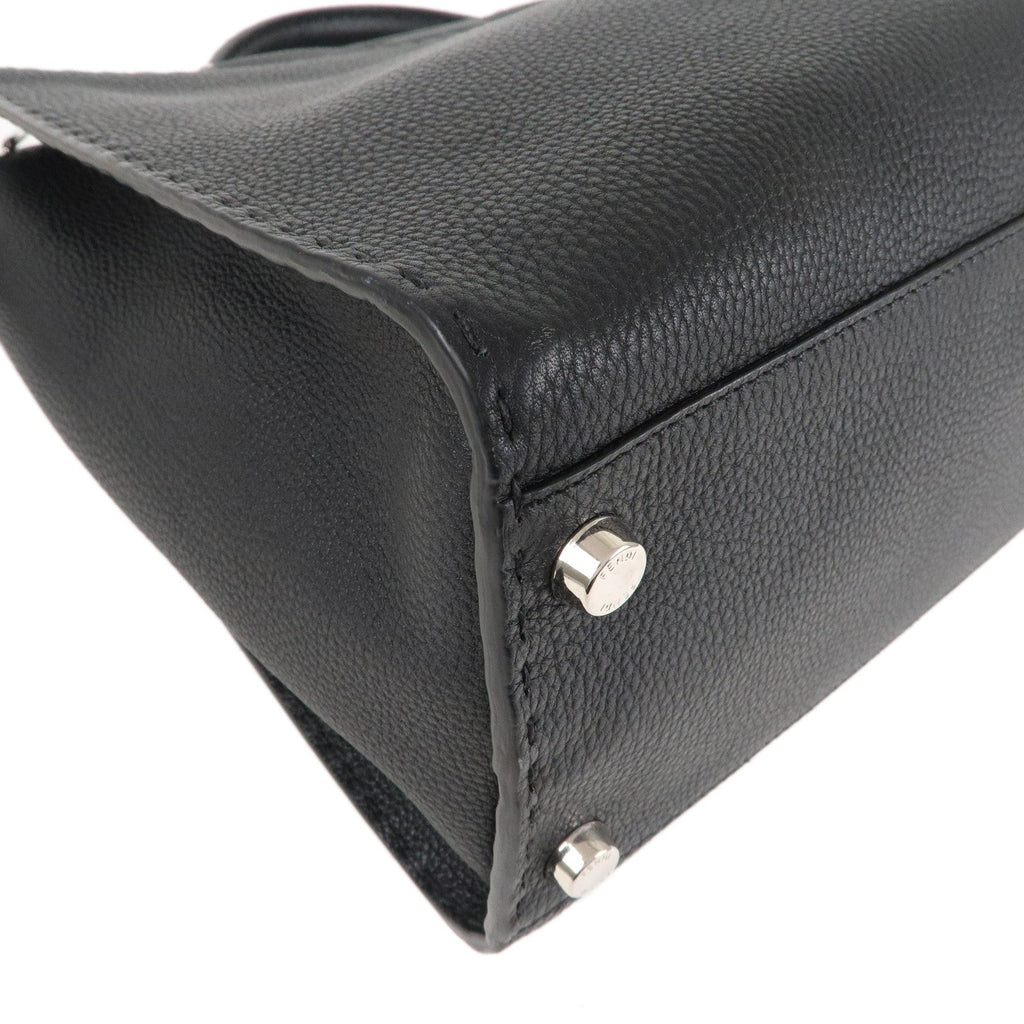 FENDI Selleria Leather Peekaboo Leather 2WAY Bag Black 7VA388