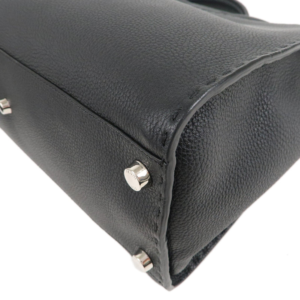 FENDI Selleria Leather Peekaboo Leather 2WAY Bag Black 7VA388