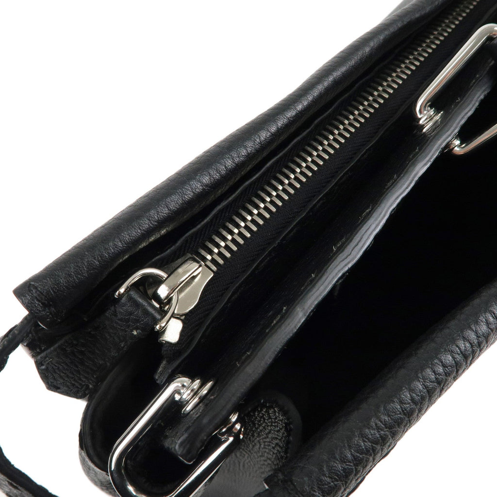 FENDI Selleria Leather Peekaboo Leather 2WAY Bag Black 7VA388