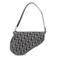 Christian Dior Saddle Bag Trotter Canvas Leather Bag Black