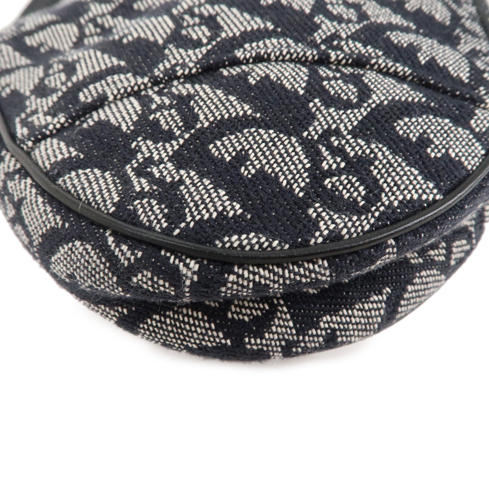 Christian Dior Saddle Bag Trotter Canvas Leather Bag Black