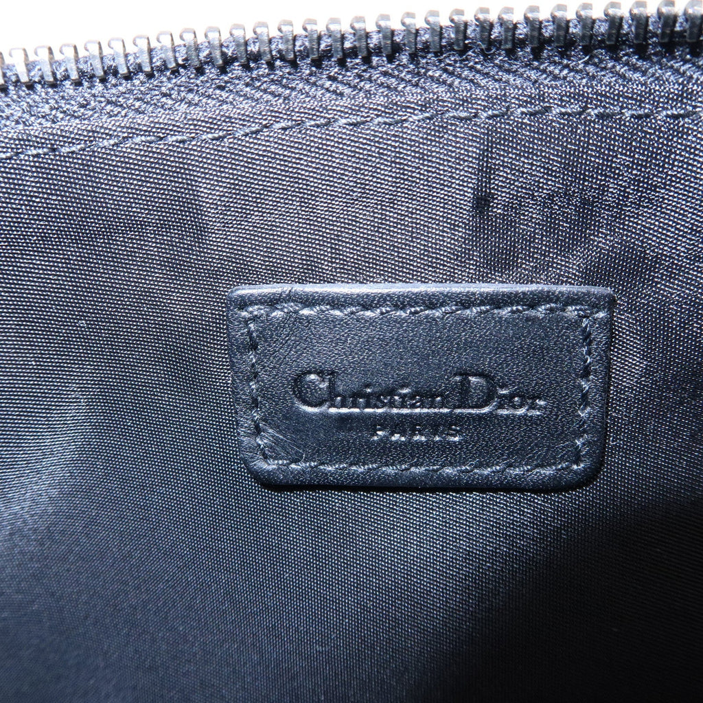 Christian Dior Saddle Bag Trotter Canvas Leather Bag Black
