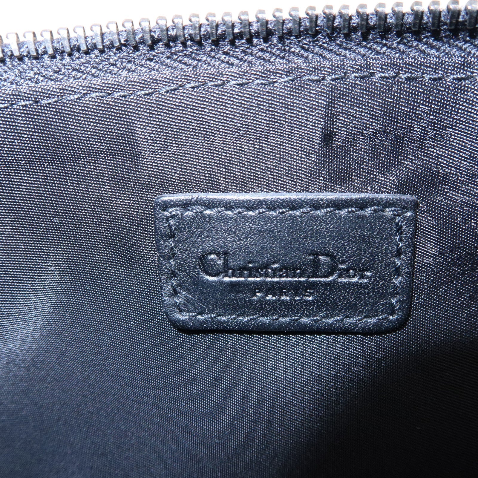 Christian Dior Saddle Bag Trotter Canvas Leather Bag Black