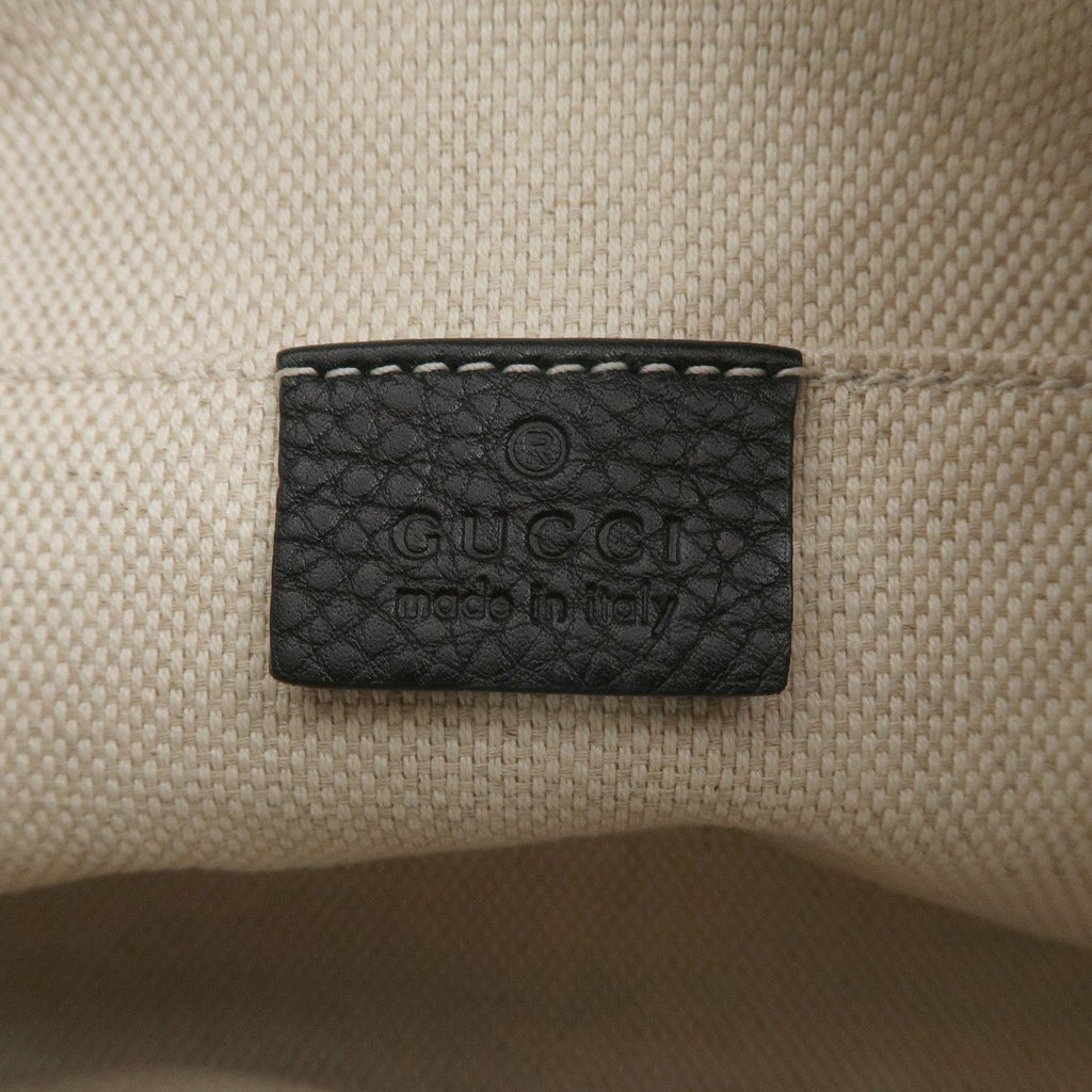 GUCCI SOHO Logo Leather Chain Shoulder Bag Black 387043