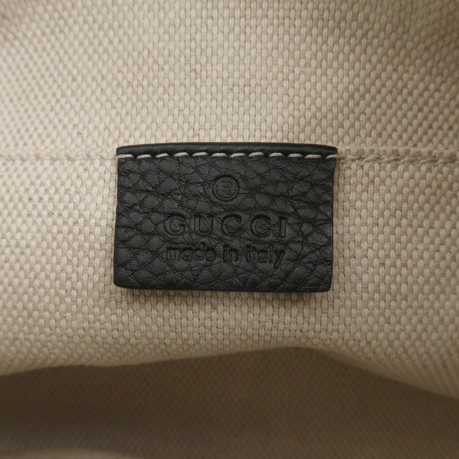 GUCCI SOHO Logo Leather Chain Shoulder Bag Black 387043
