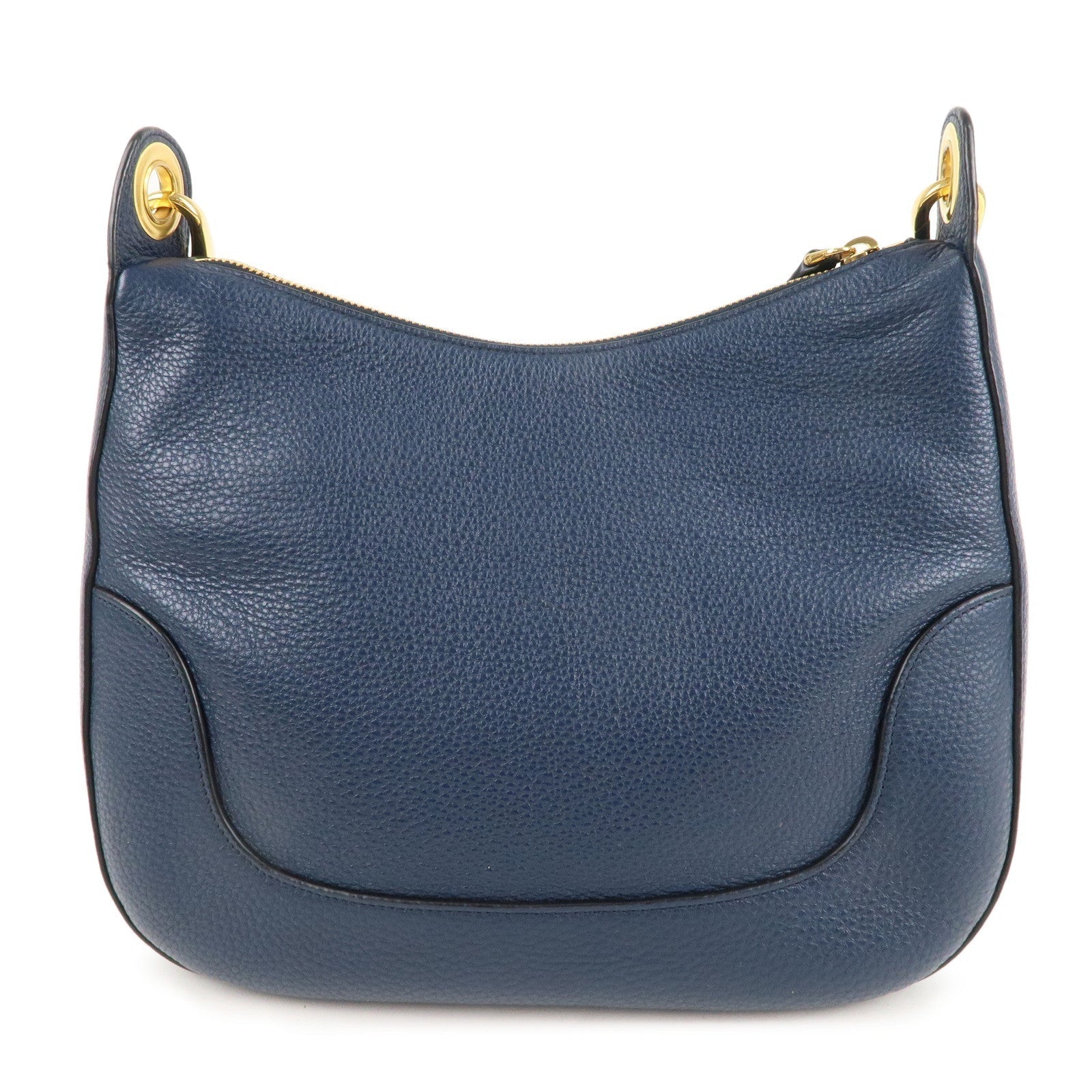 Prada Logo Leather Shoulder Bag Navy 1BC052