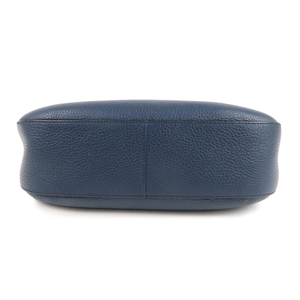 Prada Logo Leather Shoulder Bag Navy 1BC052