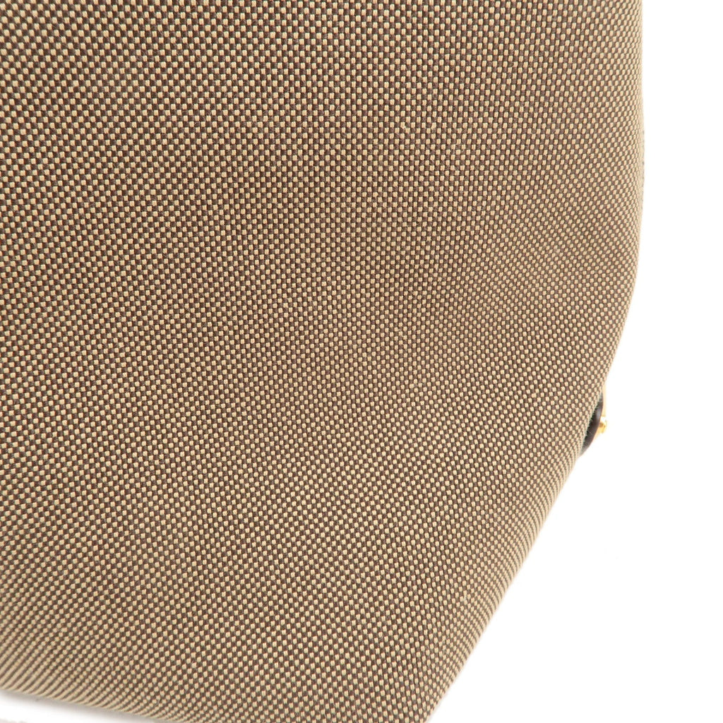Prada Logo Jacquard Leather 2WAY Shoulder Bag Beige Brown IBA104