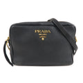 Prada Logo Leather Shoulder Bag Crossbody Bag Black 1BH079