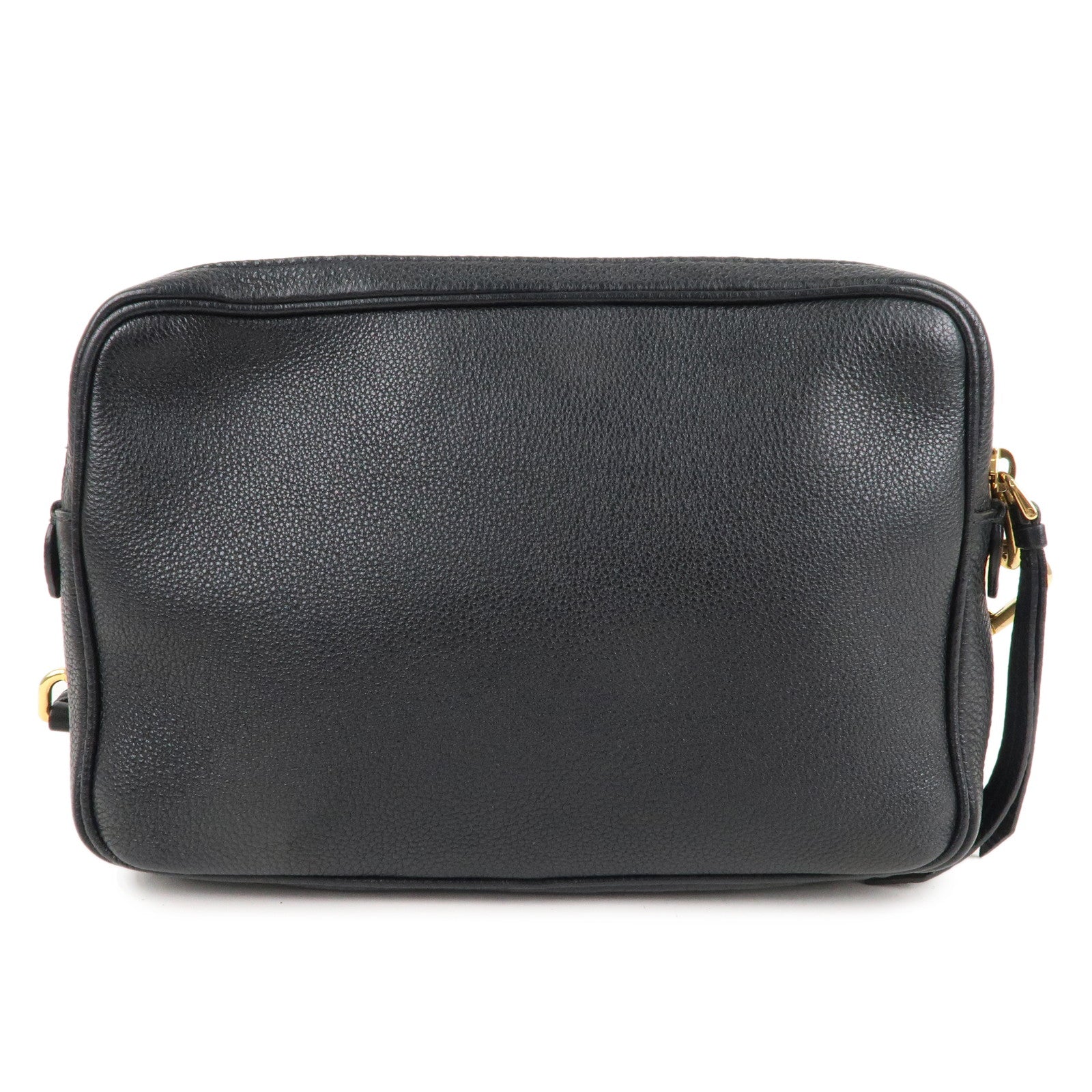 Prada Logo Leather Shoulder Bag Crossbody Bag Black 1BH079