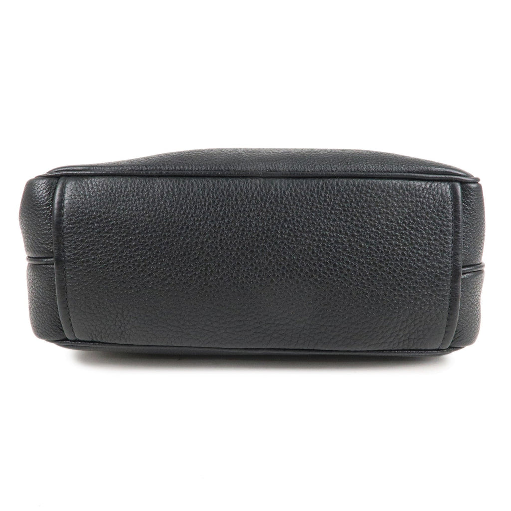 Prada Logo Leather Shoulder Bag Crossbody Bag Black 1BH079