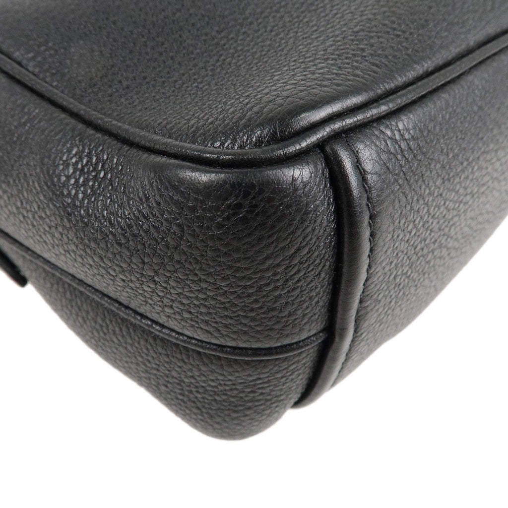 Prada Logo Leather Shoulder Bag Crossbody Bag Black 1BH079