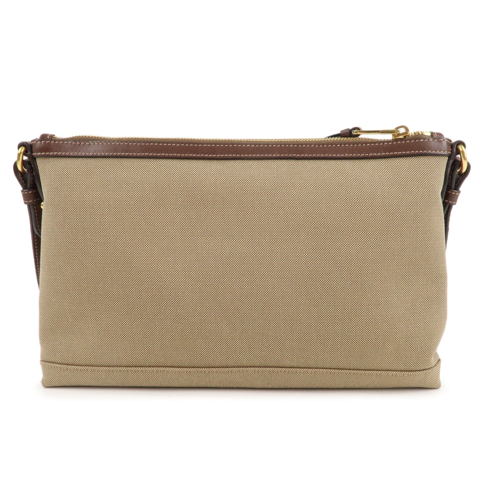 Prada Logo Jacquard Leather Shoulder Bag Beige Brown 1BH150