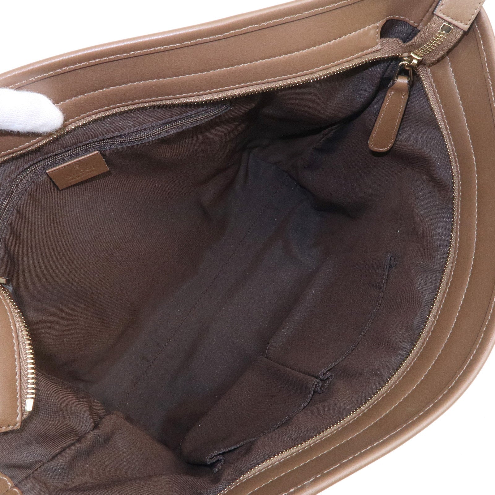GUCCI GG Supreme Leather 2WAY Tote Bag Beige Brown 388929