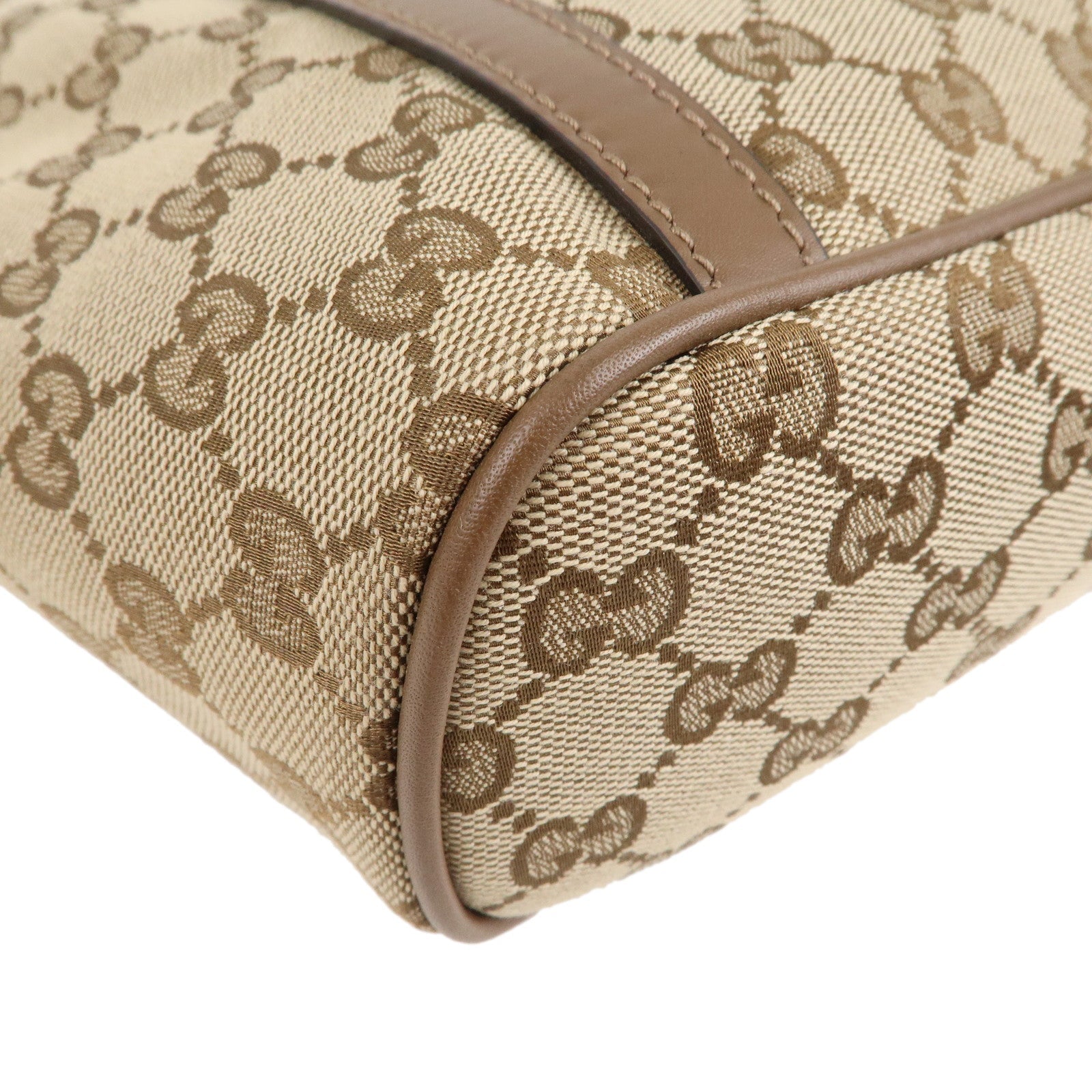GUCCI GG Supreme Leather 2WAY Tote Bag Beige Brown 388929