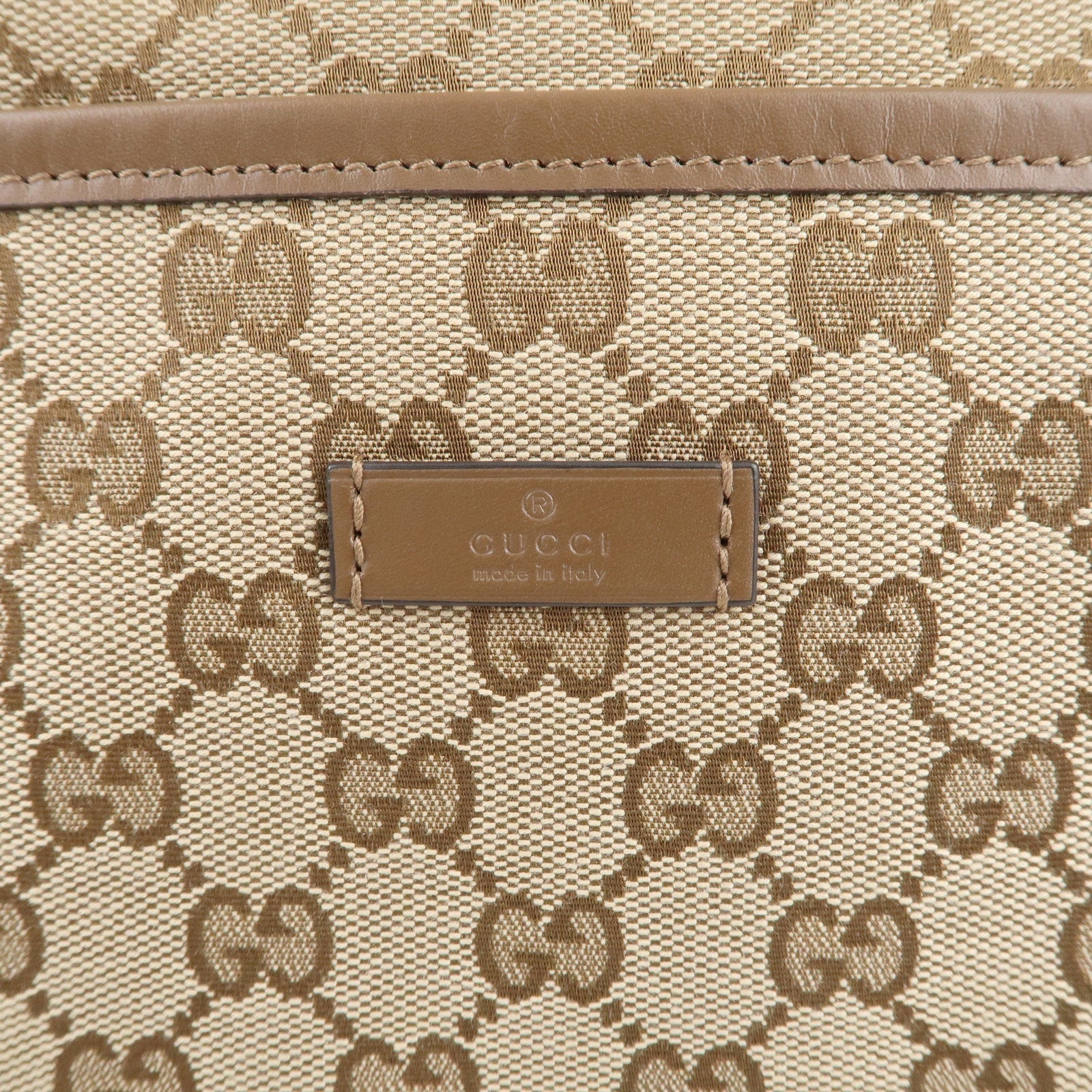 GUCCI GG Supreme Leather 2WAY Tote Bag Beige Brown 388929