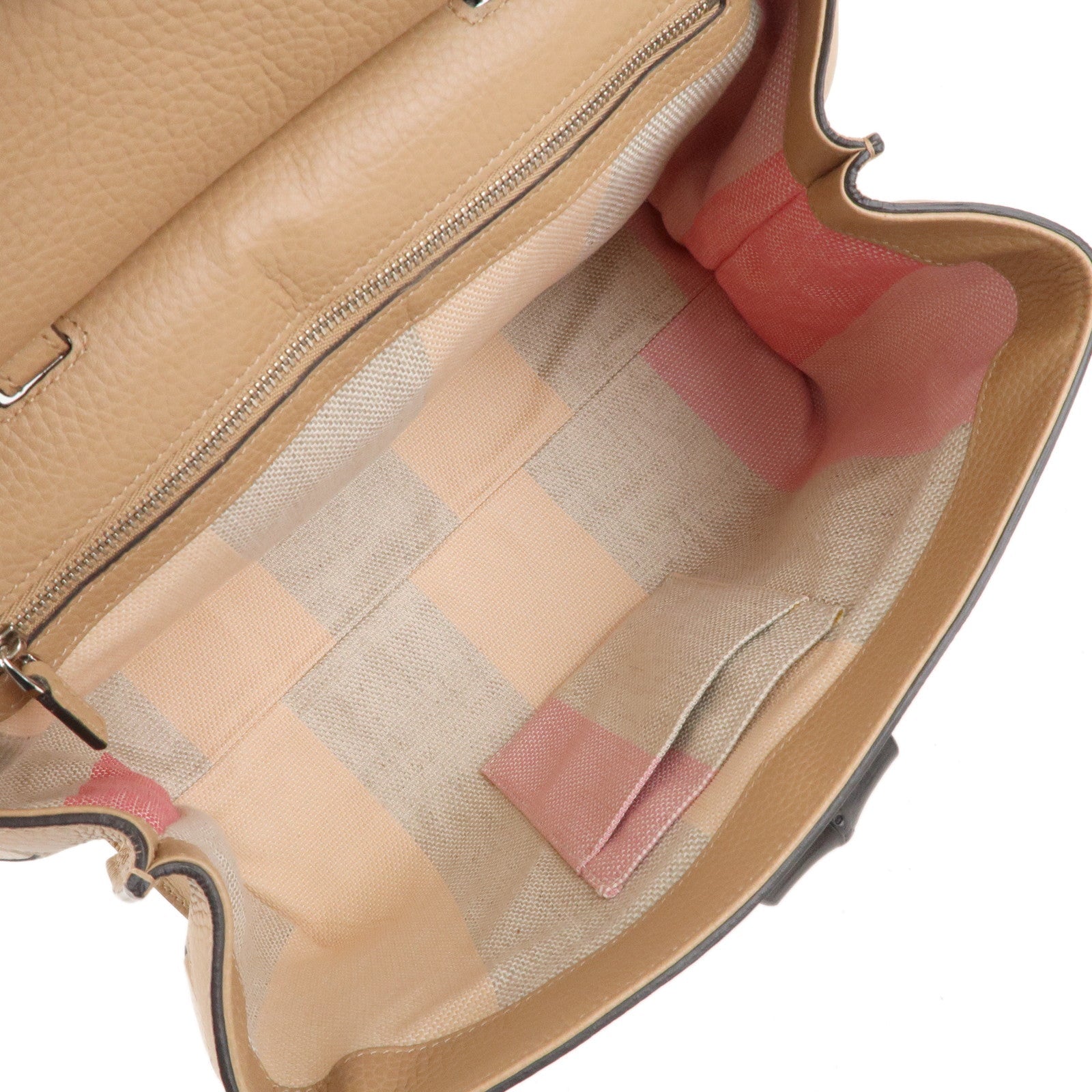 GUCCI Bamboo Daily Leather 2Way Bag Hand Bag Beige 392013