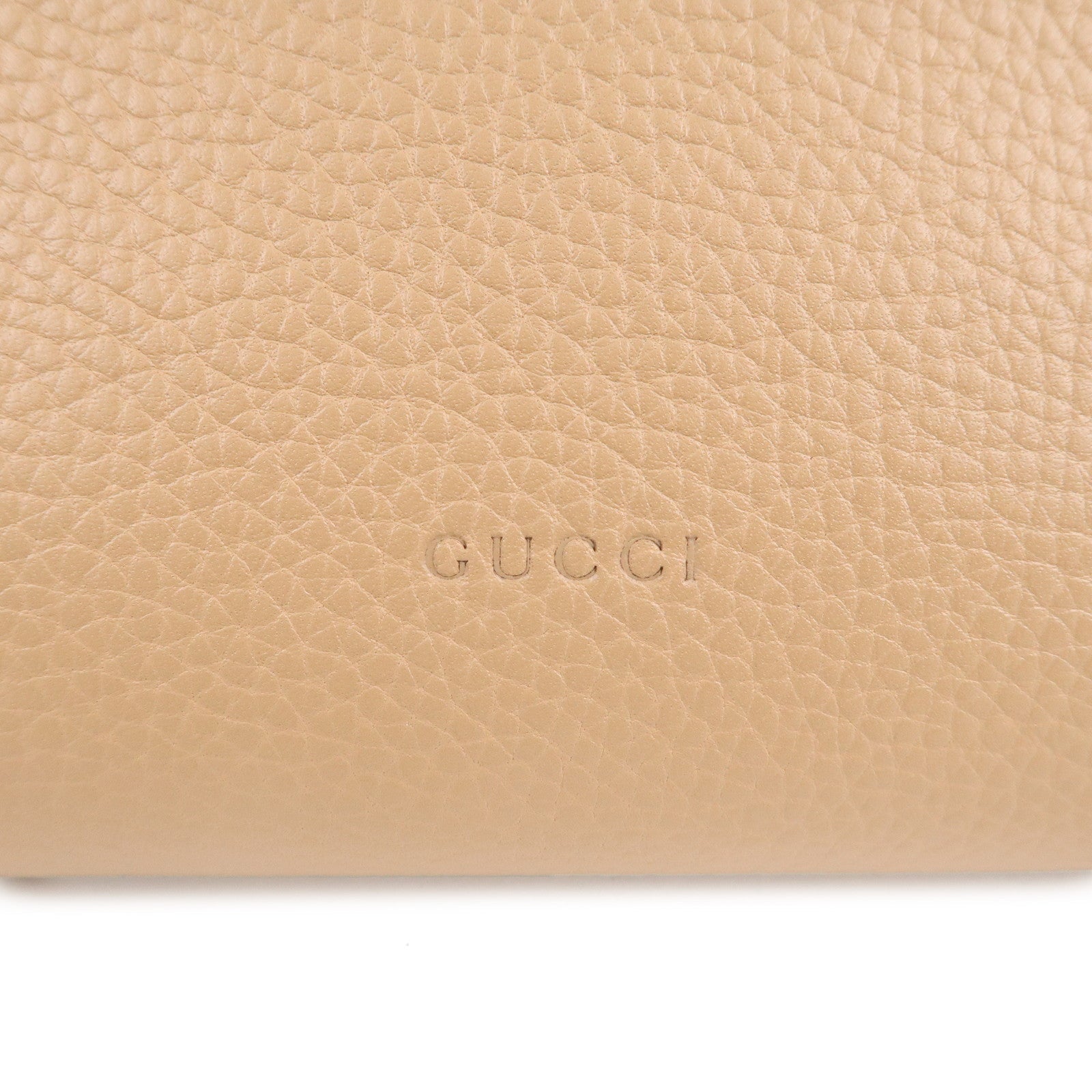 GUCCI Bamboo Daily Leather 2Way Bag Hand Bag Beige 392013