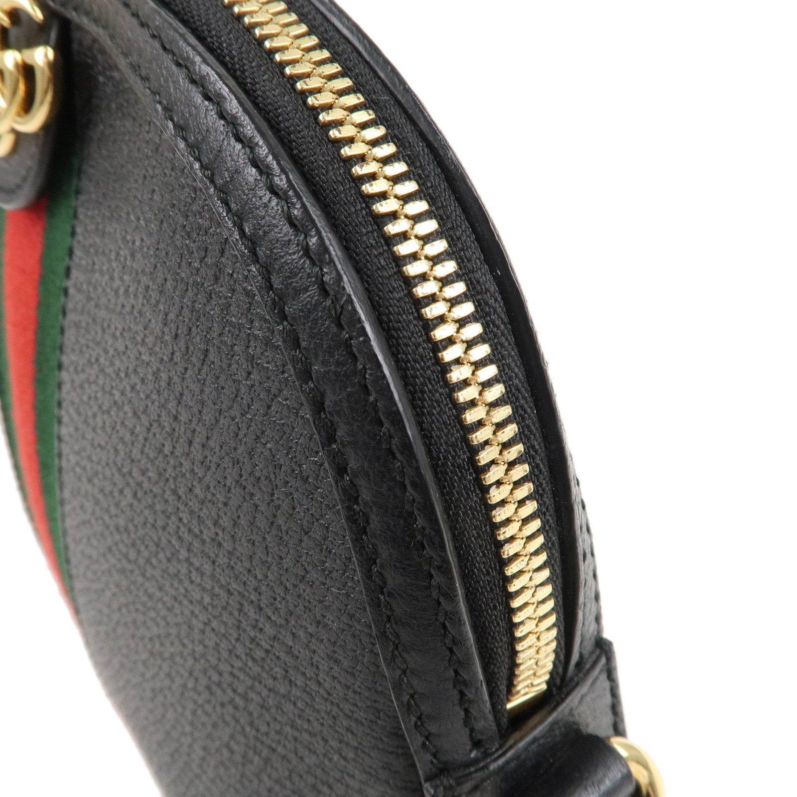 GUCCI Ophidia GG Supreme Leather Shoulder Bag Black 499621