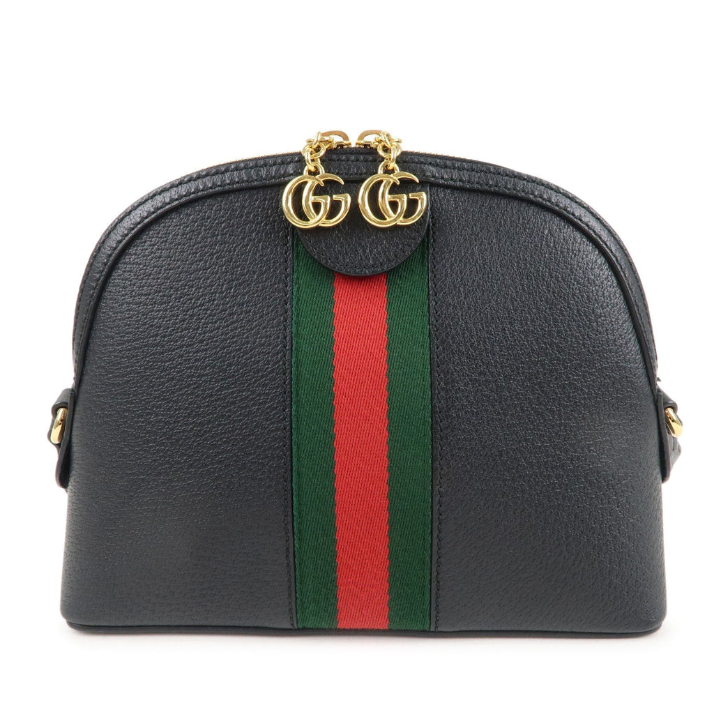 GUCCI Ophidia GG Supreme Leather Shoulder Bag Black 499621