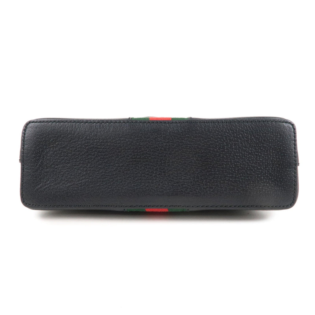 GUCCI Ophidia GG Supreme Leather Shoulder Bag Black 499621