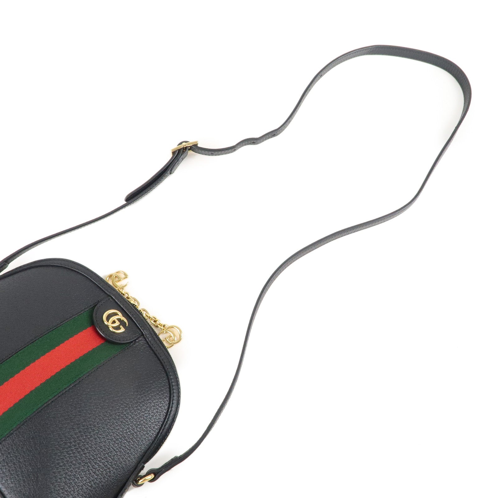 GUCCI Ophidia GG Supreme Leather Shoulder Bag Black 499621