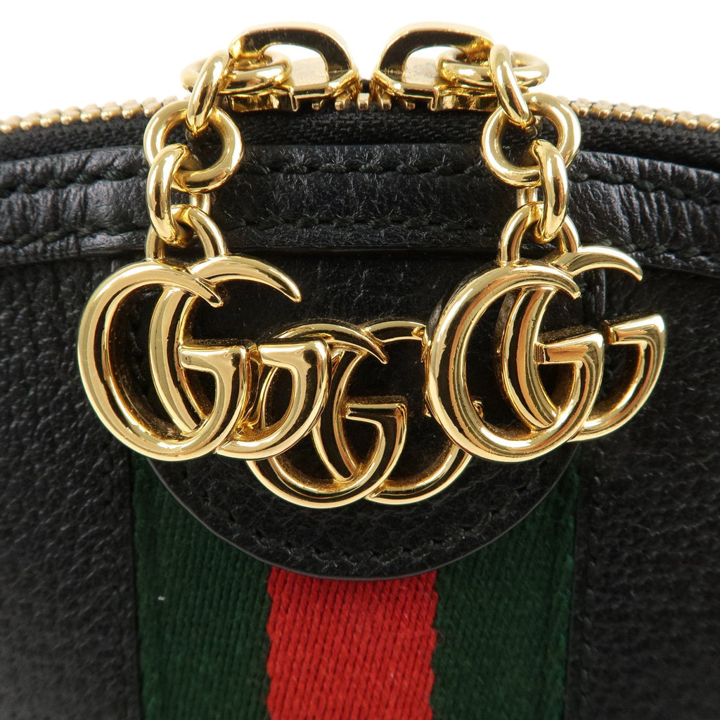 GUCCI Ophidia GG Supreme Leather Shoulder Bag Black 499621
