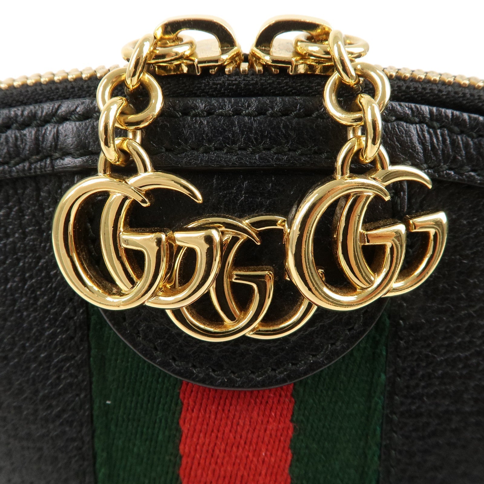 GUCCI Ophidia GG Supreme Leather Shoulder Bag Black 499621