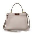 FENDI Selleria Peekaboo Regular Leather 2WAY Bag Gray 8BN290