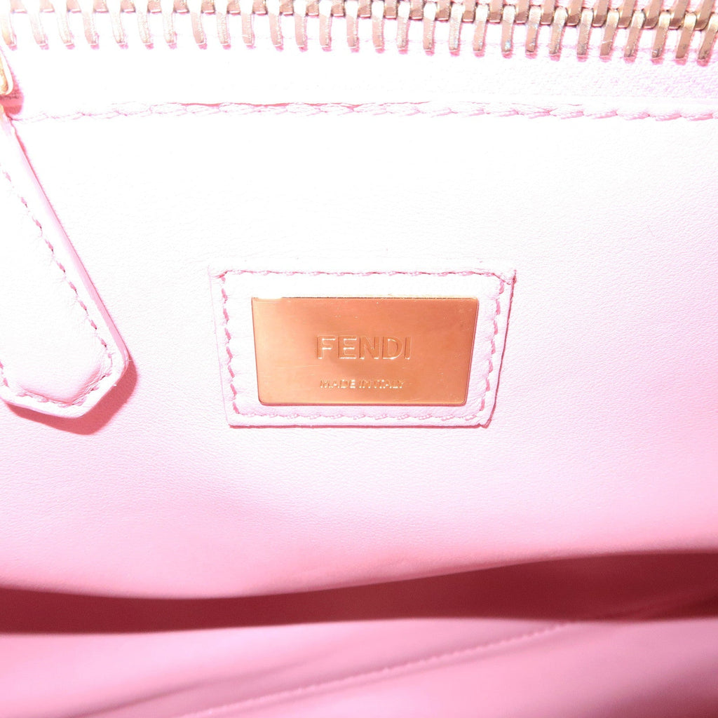 FENDI Selleria Peekaboo Regular Leather 2WAY Bag Gray 8BN290