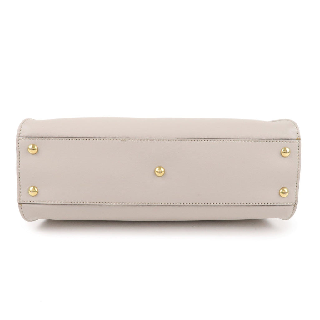 FENDI Selleria Peekaboo Regular Leather 2WAY Bag Gray 8BN290