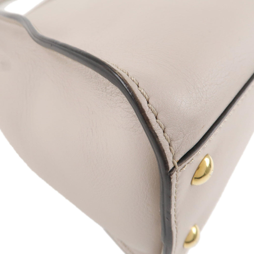 FENDI Selleria Peekaboo Regular Leather 2WAY Bag Gray 8BN290