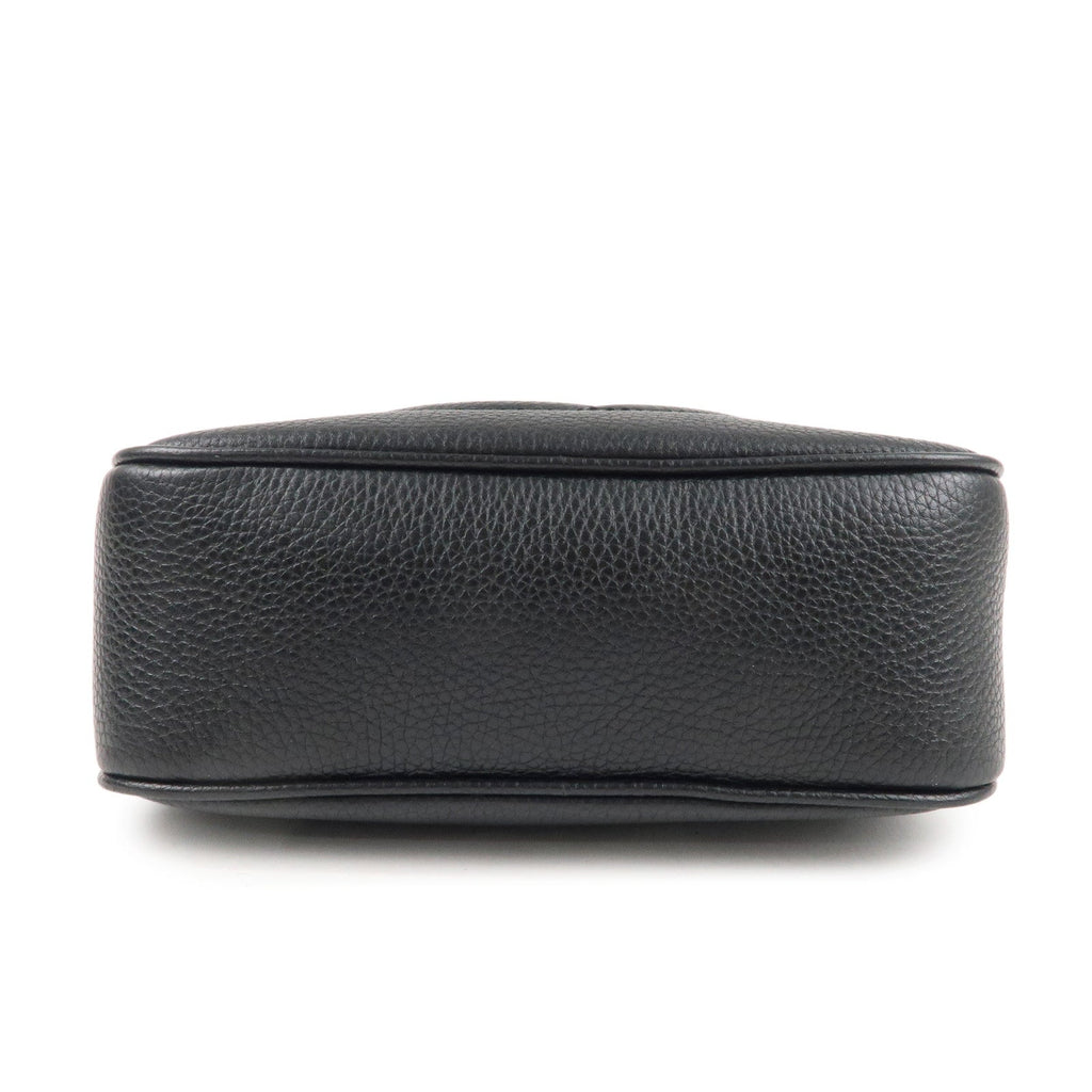 GUCCI SOHO Small Disco Leather Shoulder Bag Black 308364