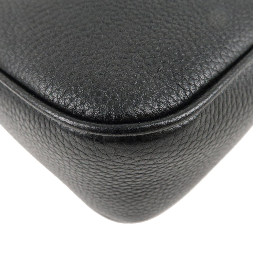 GUCCI SOHO Small Disco Leather Shoulder Bag Black 308364