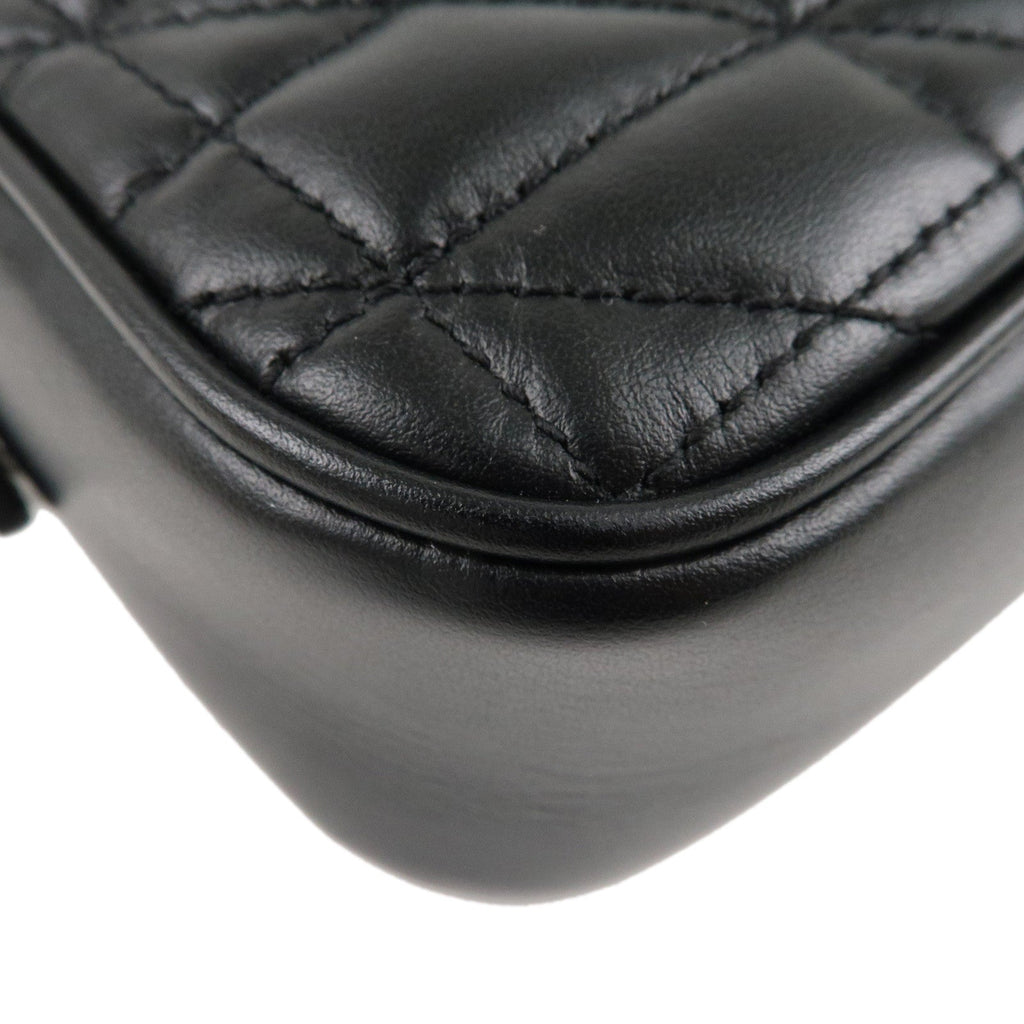 GUCCI GG Marmont Leather Chain Shoulder Bag Crossbody Black 447632