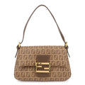FENDI Zucchino Mamma Baguette PVC Leather Hand Bag Brown 8BR180