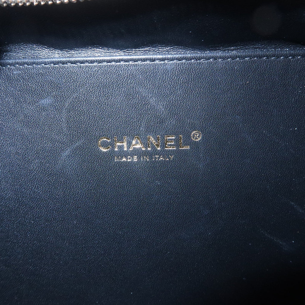CHANEL CC Filigree Caviar Skin Vanity Case 2Way Bag Beige A93342