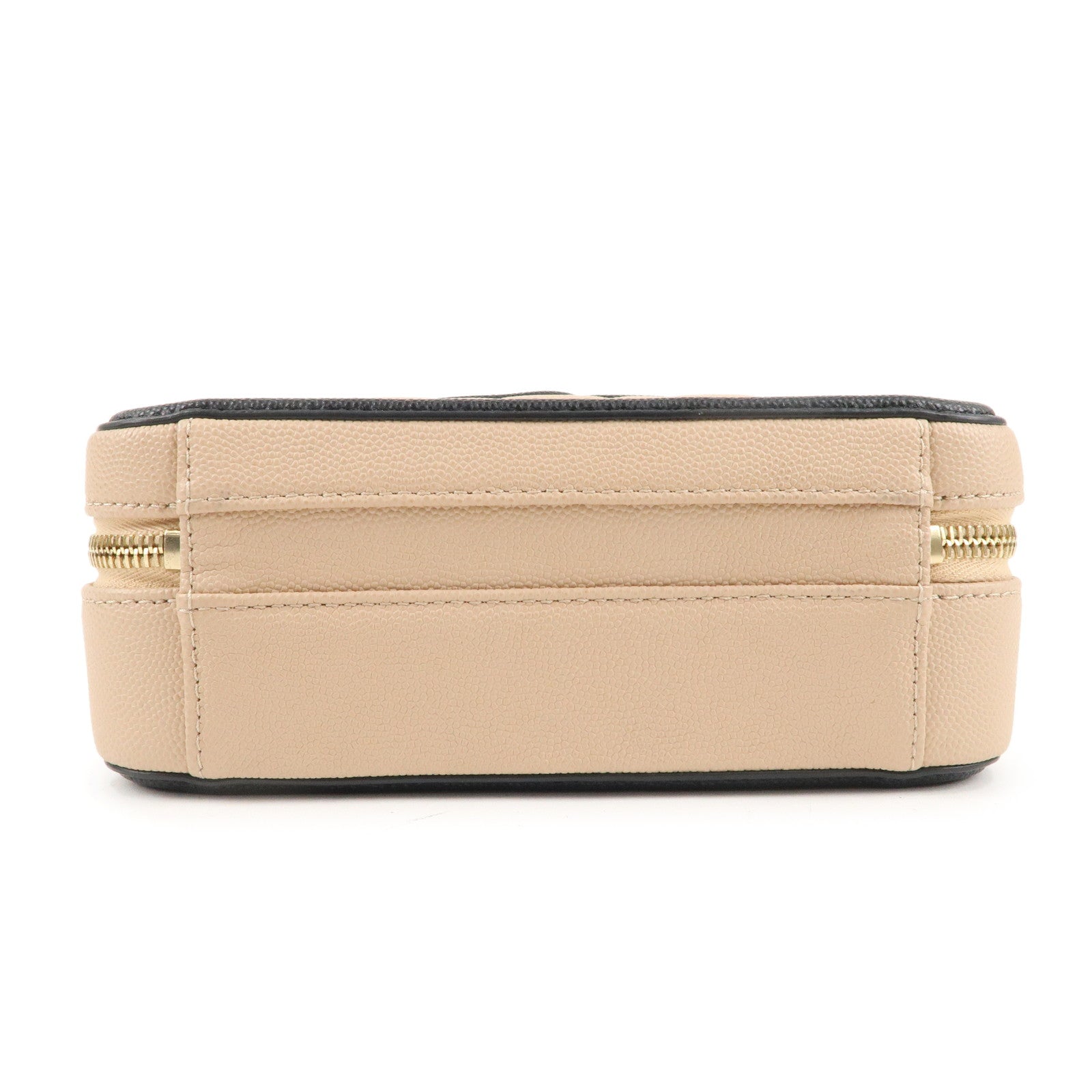 CHANEL CC Filigree Caviar Skin Vanity Case 2Way Bag Beige A93342