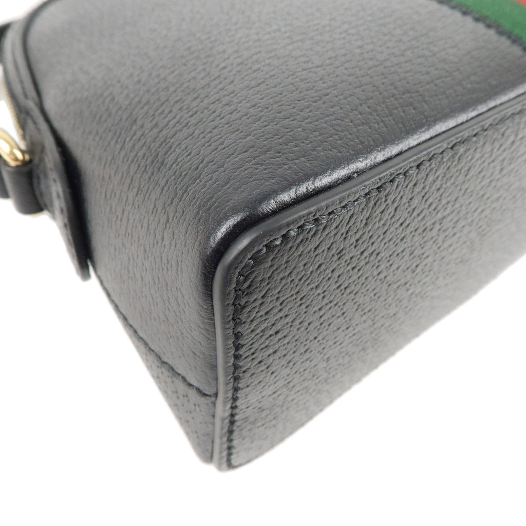 GUCCI Ophidia Leather Cross Body Shoulder Bag Black 719881