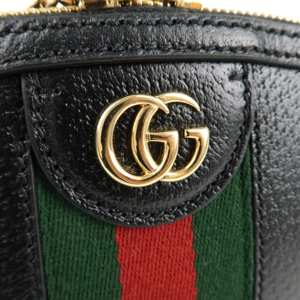 GUCCI Ophidia Leather Cross Body Shoulder Bag Black 719881