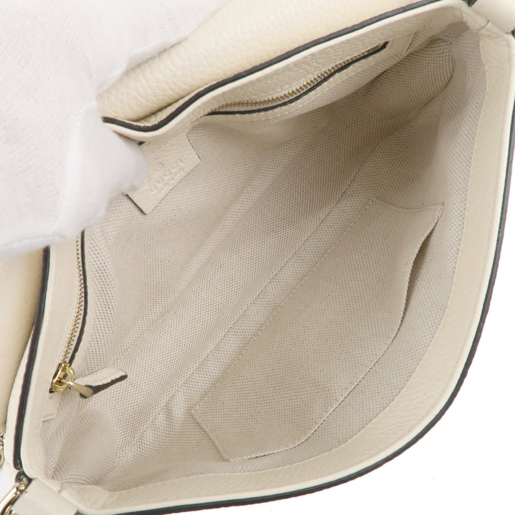 GUCCI SOHO Leather Chain Shoulder Bag Crossbody Bag Ivory 536224