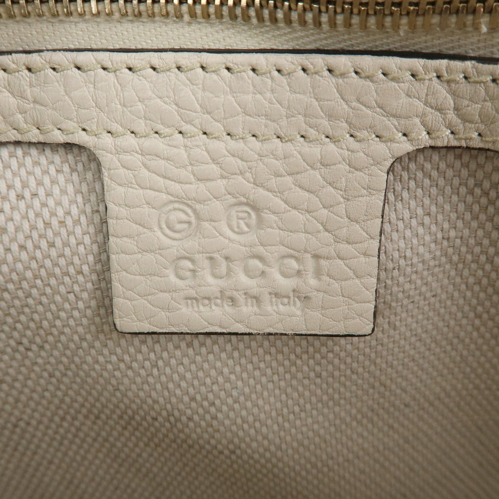 GUCCI SOHO Leather Chain Shoulder Bag Crossbody Bag Ivory 536224