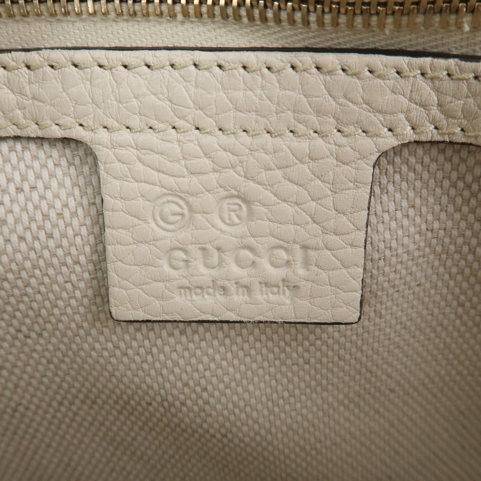 GUCCI SOHO Leather Chain Shoulder Bag Crossbody Bag Ivory 536224