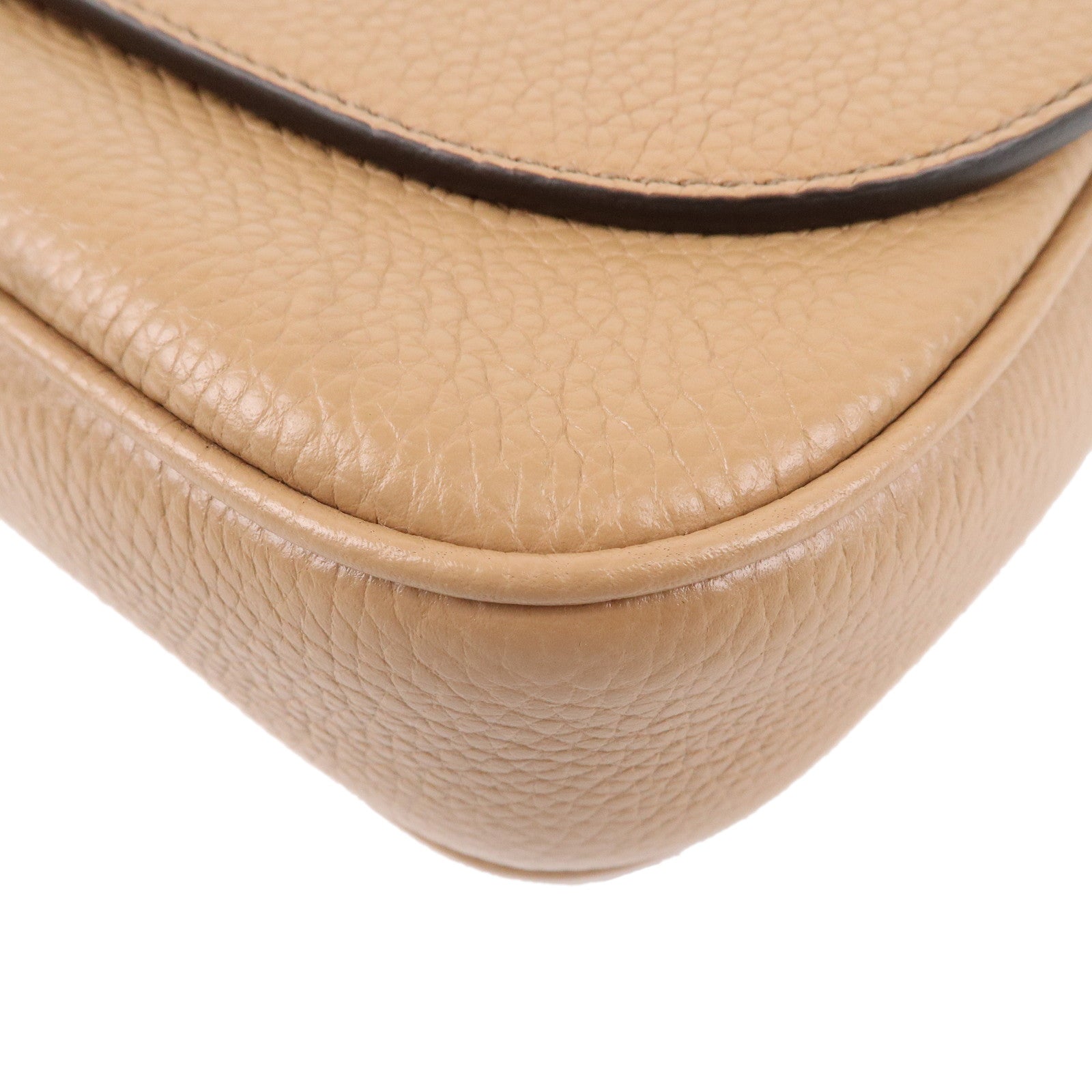 GUCCI SOHO Leather Chain Shoulder Bag Crossbody Bag Beige 536224