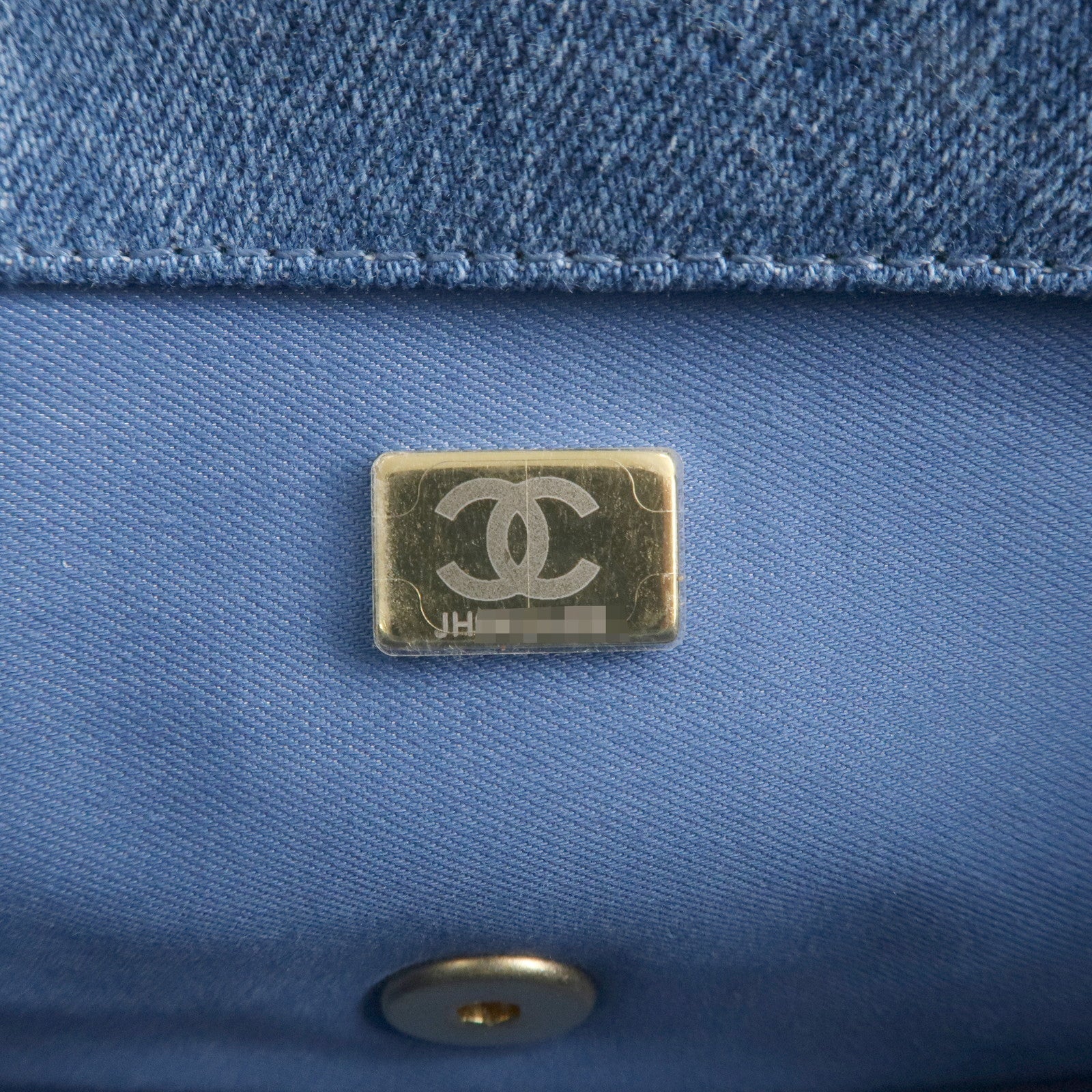 CHANEL Chanel Denim Small Flap Chain Shoulder Bag Blue AS3134