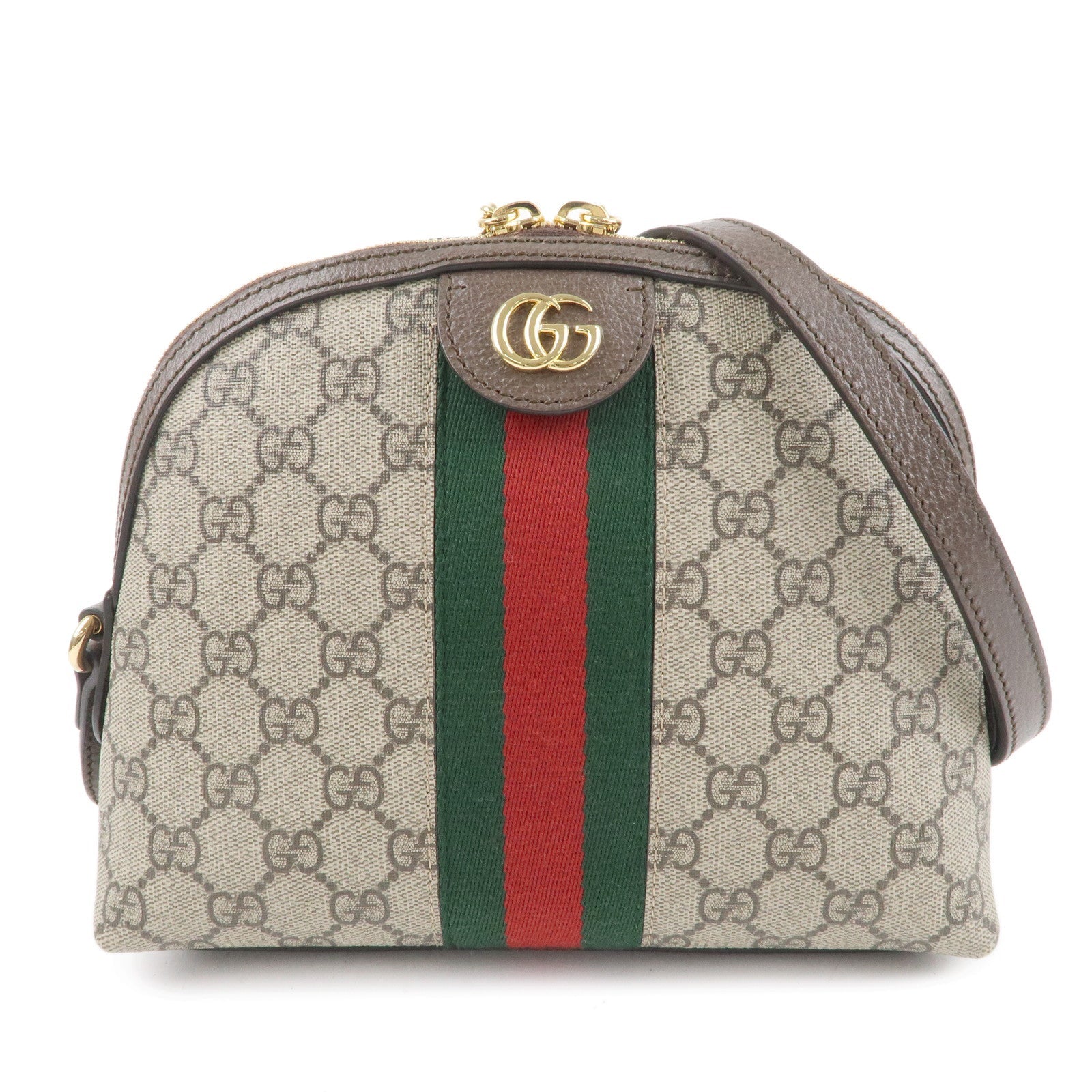 GUCCI Ophidia GG Supreme Leather Shoulder Bag Beige Brown 499621