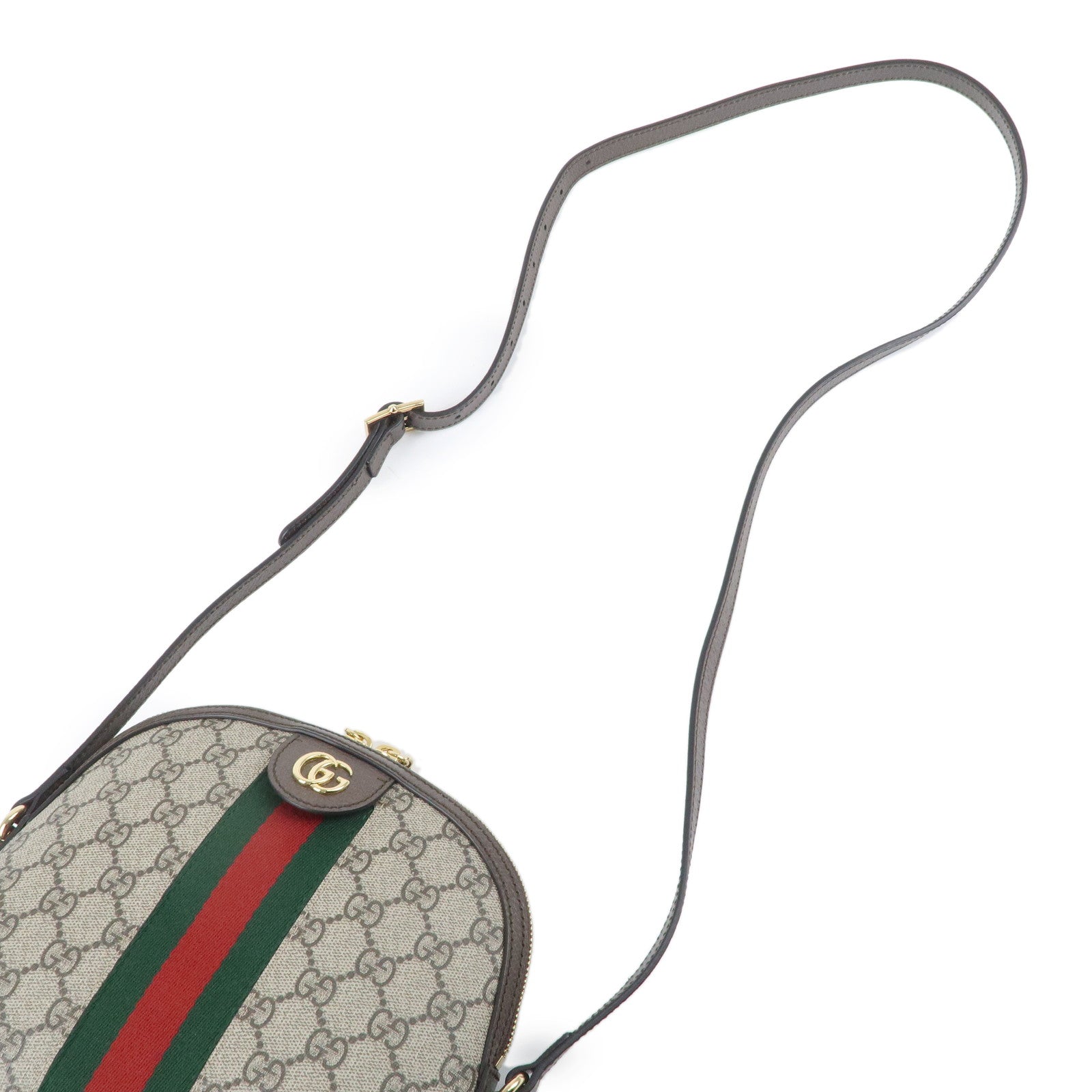 GUCCI Ophidia GG Supreme Leather Shoulder Bag Beige Brown 499621